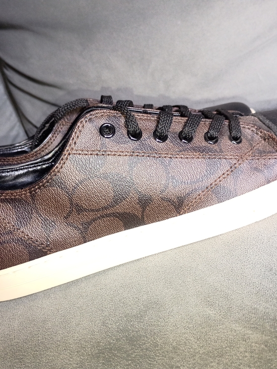 Coach Shoes - Coach Brown Monogram Low-Top Sneakers